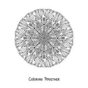 Coloring page of an abstract mandala