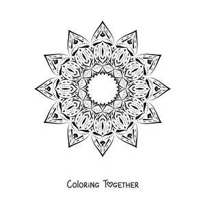 Coloring page of a star-shaped abstract mandala