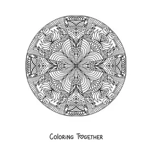 Coloring page of an abstract Zentangle style mandala