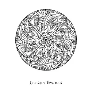 Coloring page of an abstract Zentangle style mandala