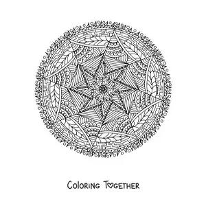 Coloring page of an abstract Zentangle style mandala