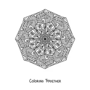 Coloring page of an abstract Zentangle style mandala