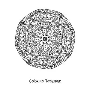 Coloring page of an abstract Zentangle style mandala