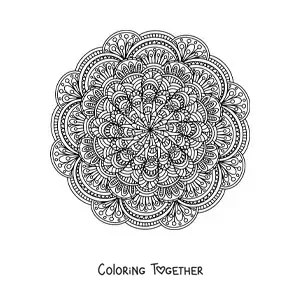 Coloring page of a difficult abstract mandala