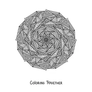 Coloring page of a difficult abstract mandala