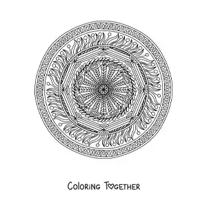 Coloring page of a difficult abstract mandala