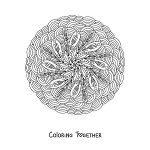 Coloring page of a difficult abstract mandala