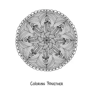 Coloring page of a difficult abstract mandala