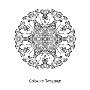Coloring page of a toad mandala for primary school kids