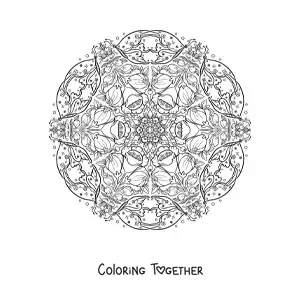Coloring page of a butterfly mandala for kids