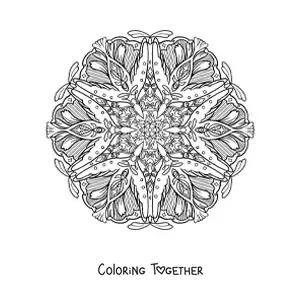 Coloring page of a bird mandala for kids