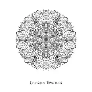 Coloring page of an insect mandala for kids