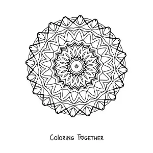 Coloring page of a mandala for older adults