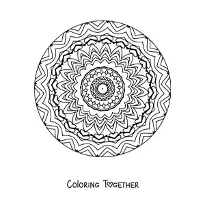 Coloring page of a mandala for older adults