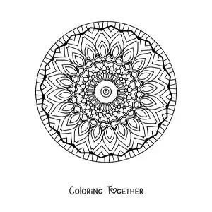 Coloring page of a mandala for older adults