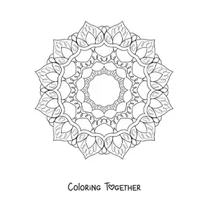 Coloring page of a mandala for older adults