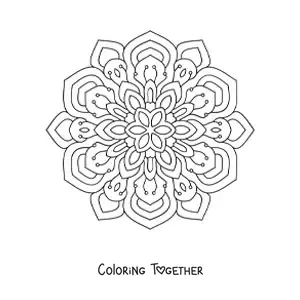 Coloring page of a mandala for older adults