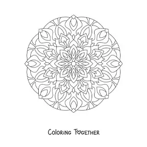 Coloring page of a mandala for older adults