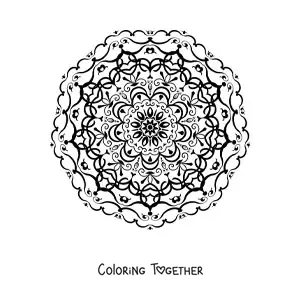 Coloring page of a mandala for older adults