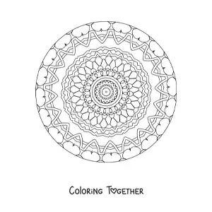 Coloring page of a mandala for older adults