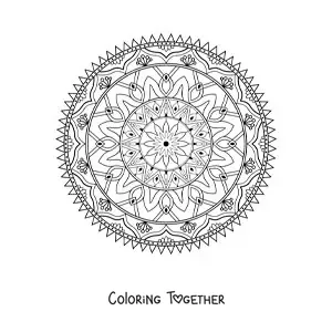 Coloring page of a mandala for older adults