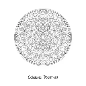Coloring page of a relaxing mandala for adults