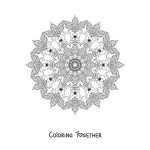 Coloring page of a relaxing mandala for adults