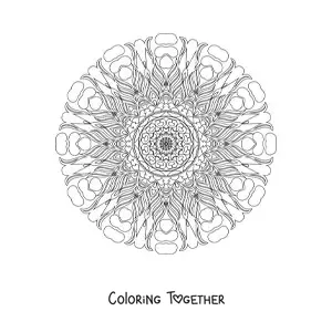 Coloring page of a relaxing mandala for adults
