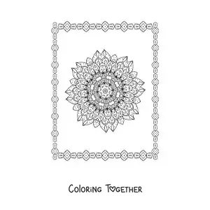Coloring page of a relaxing mandala for adults