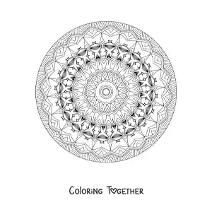 Coloring page of a relaxing mandala for adults