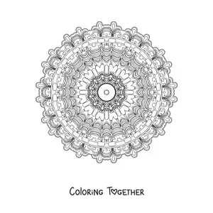 Coloring page of a relaxing mandala for adults