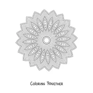 Coloring page of a difficult mandala for adults