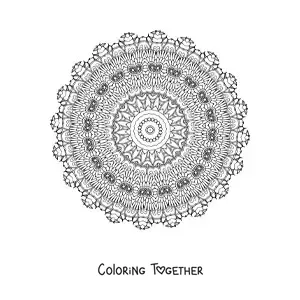 Coloring page of a difficult mandala for adults