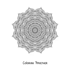 Coloring page of a difficult mandala for adults