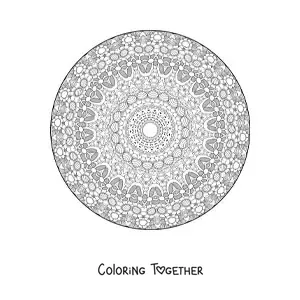 Coloring page of a difficult mandala for adults