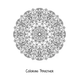 Coloring page of a difficult mandala for adults