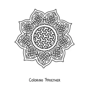 Coloring page of a Celtic mandala