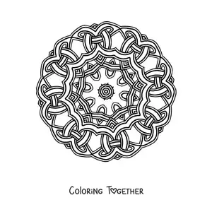 Coloring page of a Celtic mandala