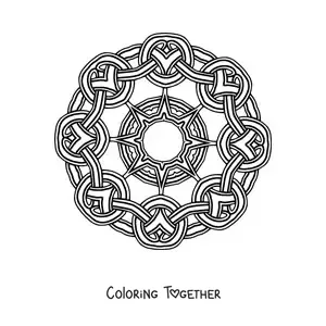 Coloring page of a Celtic mandala