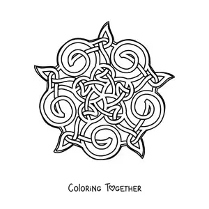 Coloring page of a Celtic mandala