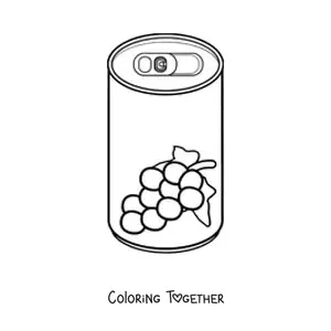 Coloring page of a can of grape soda