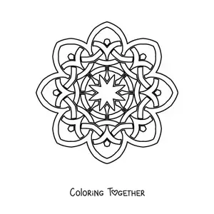 Coloring page of a Celtic mandala