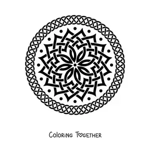 Coloring page of a Celtic mandala