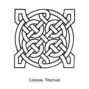 Coloring page of a Celtic knot mandala
