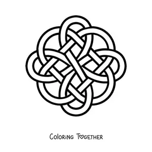 Coloring page of a Celtic knot mandala