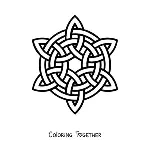Coloring page of a Celtic knot mandala
