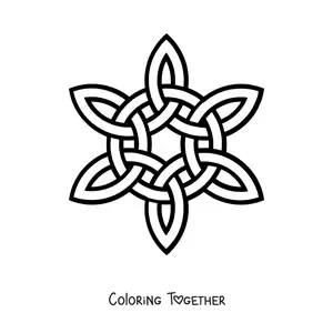 Coloring page of a Celtic knot mandala