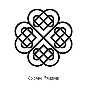 Coloring page of a Celtic knot mandala