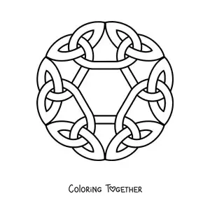Coloring page of a Celtic knot mandala