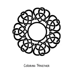 Coloring page of a Celtic knot mandala